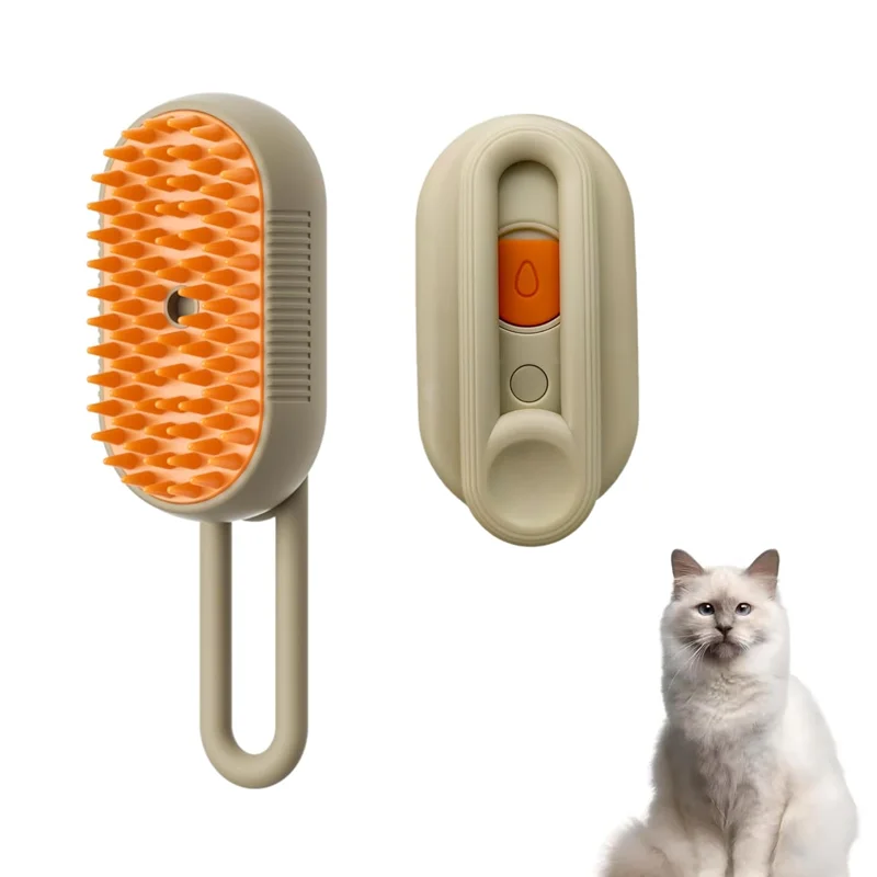 Escova 3 em 1 para Cães e Gatos: Escova Elétrica para Limpeza de Pets com Spray a Vapor, Escova de Massagem Removedora de Pelos, Pente Anti-Emaranhados.