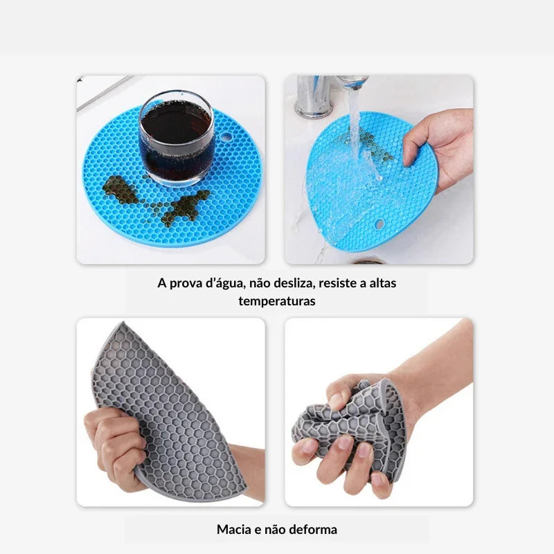 Peça de Isolante Térmico de Silicone: Ideal para Cozinha e Refeições Quentes