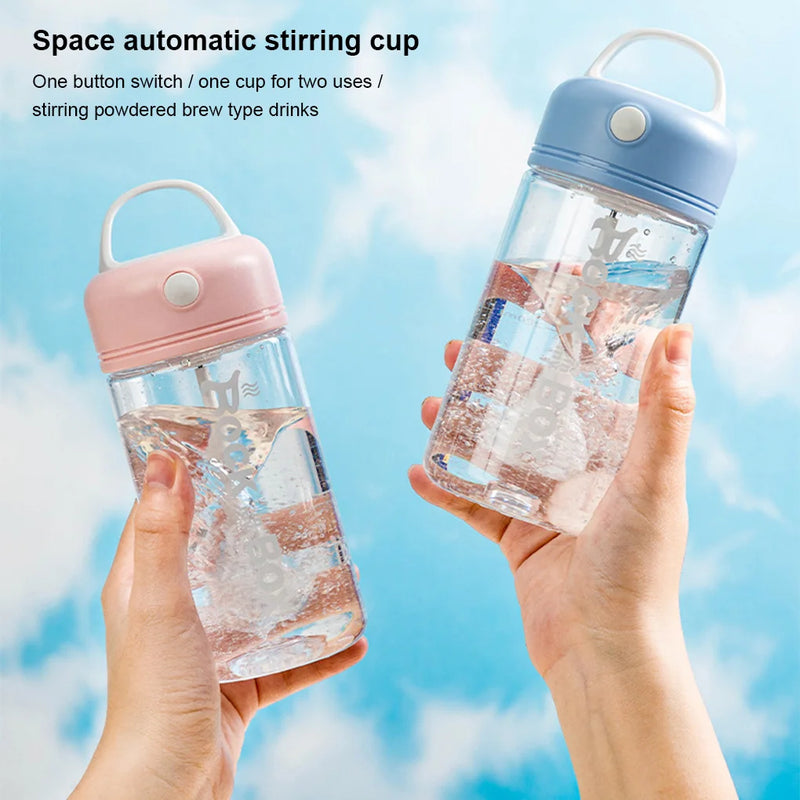 Shake Bottle à prova de vazamentos e impermeável IPX5: Copo de Mistura de 380ML com Agitador Automático, Funcionamento por Bateria e Controle por Botão – Misturador de Bebidas e Água.