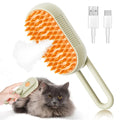 Escova 3 em 1 para Cães e Gatos: Escova Elétrica para Limpeza de Pets com Spray a Vapor, Escova de Massagem Removedora de Pelos, Pente Anti-Emaranhados.